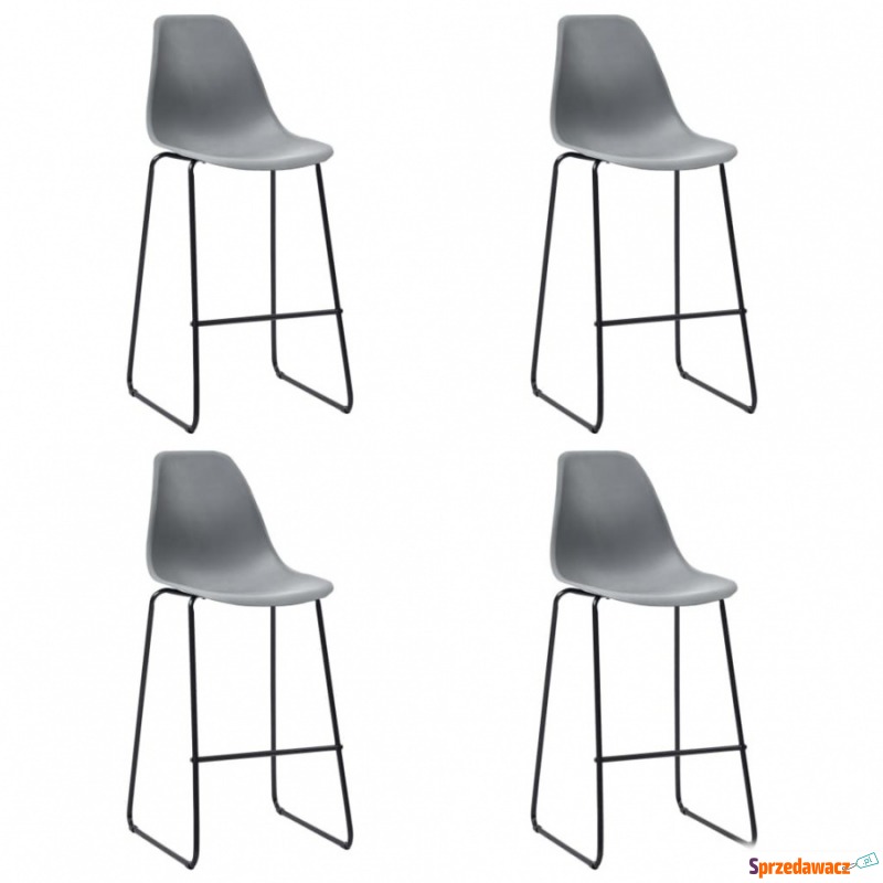 Krzesła barowe 4 szt. szare plastik - Taborety, stołki, hokery - Brzeg