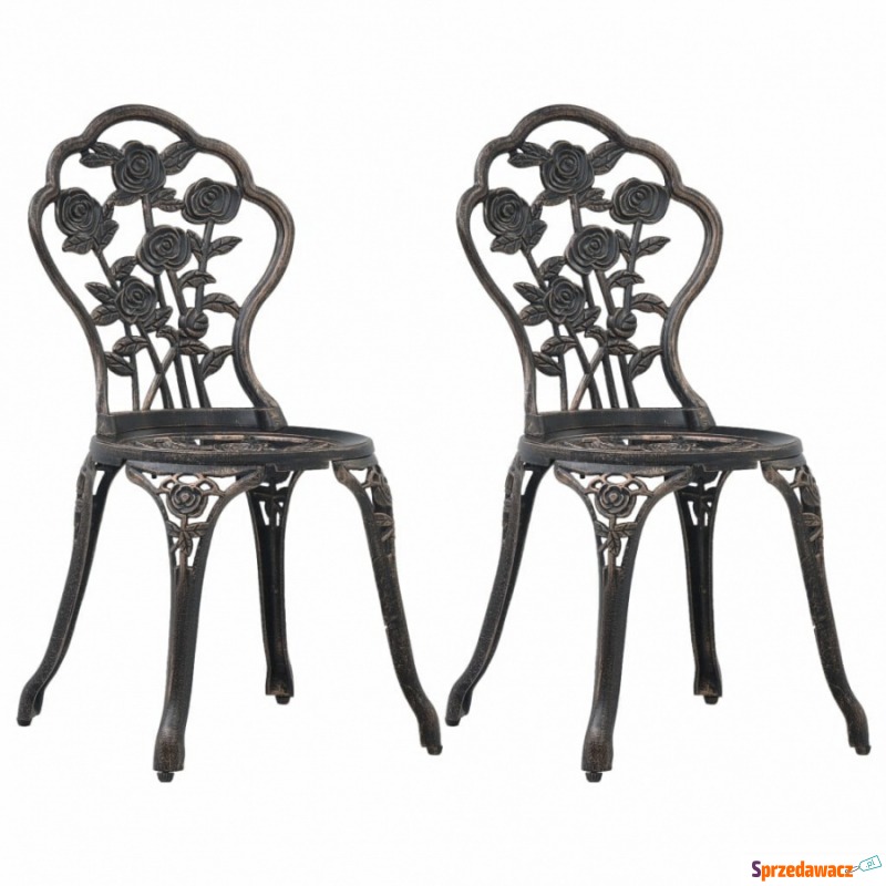 Krzesła bistro, 2 szt., brąz, stop aluminium - Krzesła ogrodowe - Nysa
