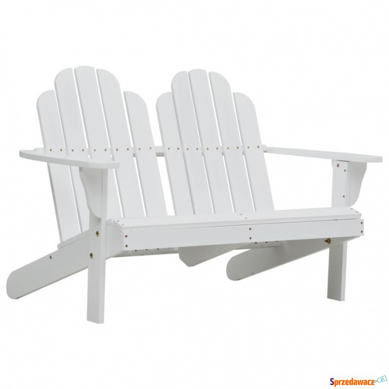 Krzesło Adirondack, podwójne, drewniane, białe - Krzesła ogrodowe - Słupsk