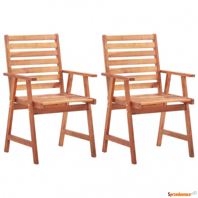 Krzesła ogrodowe, 2 szt., lite drewno akacjowe - Krzesła ogrodowe - Rzeszów