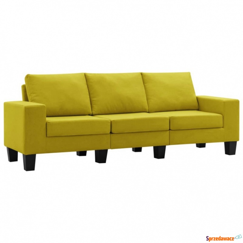 3-osobowa sofa, żółta, tapicerowana tkaniną - Sofy, fotele, komplety... - Skierniewice