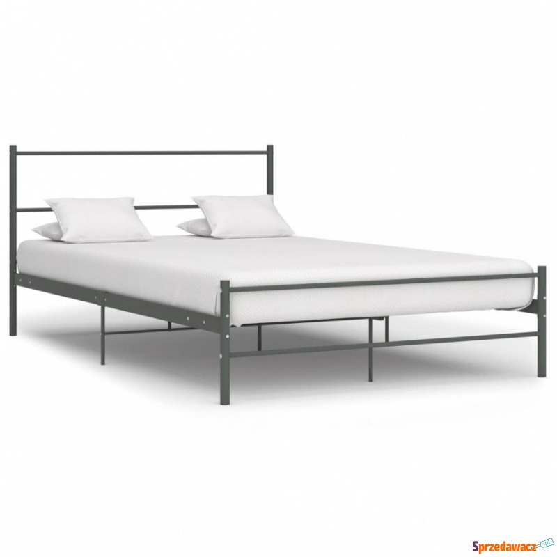 Rama łóżka, szara, metalowa, 140 x 200 cm - Stelaże do łóżek - Żnin