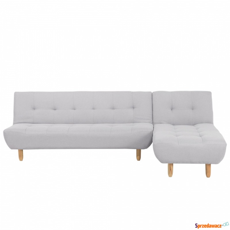 Sofa narożna tapicerowana jasnoszara Ventuno - Sofy, fotele, komplety... - Żyrardów