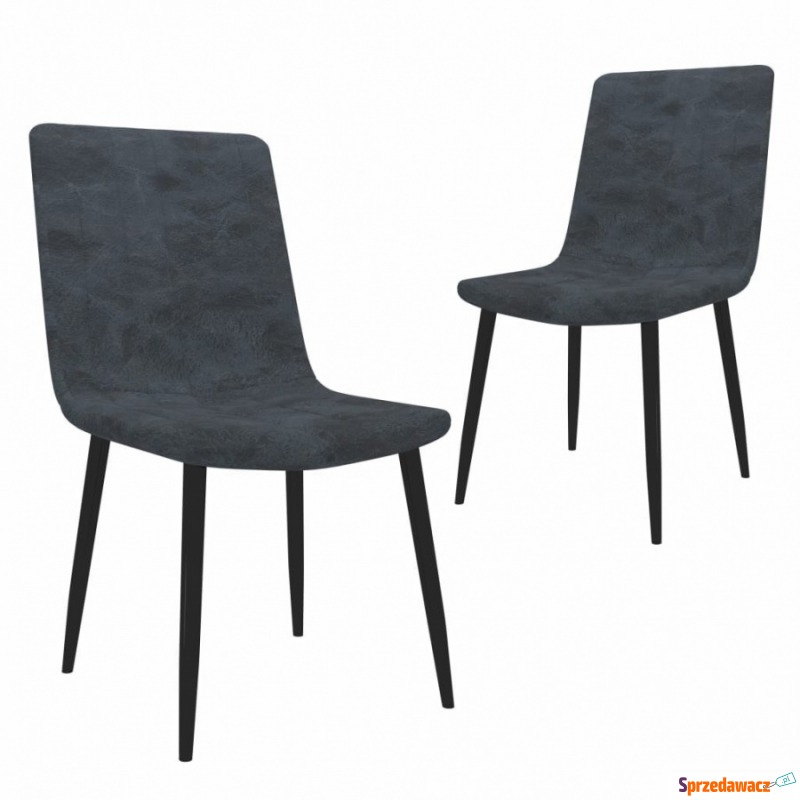 Krzesła jadalniane, 2 szt., czarne, sztuczna skóra - Krzesła do salonu i jadalni - Stalowa Wola
