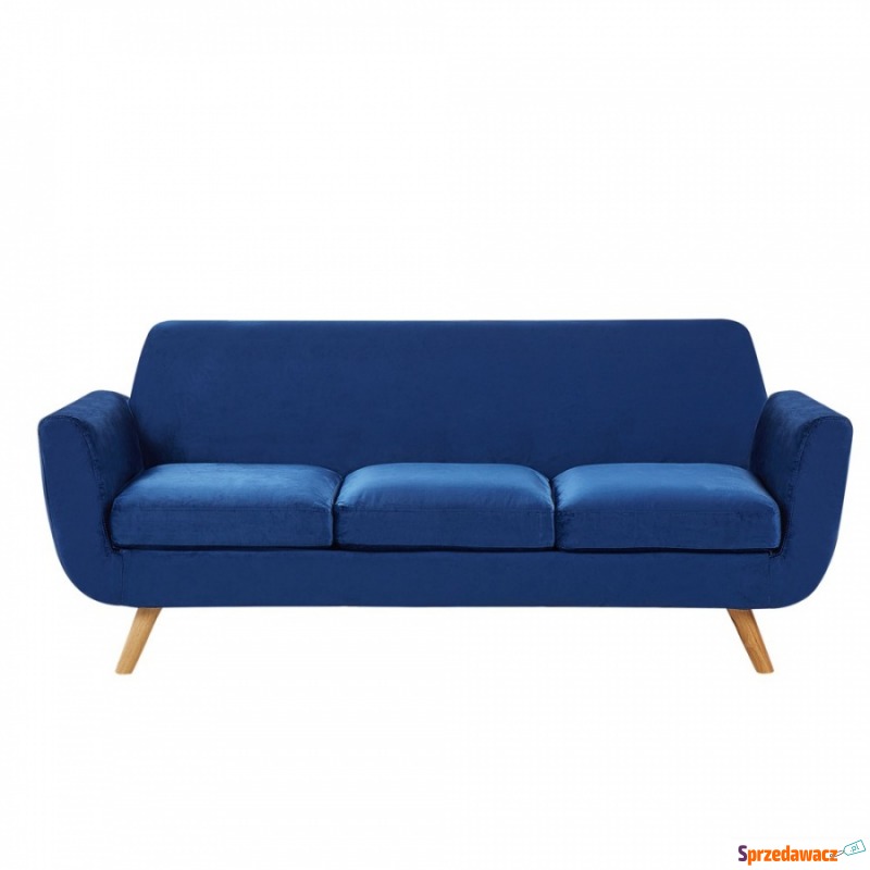 Sofa 3-osobowa welurowa niebieska BERNES - Sofy, fotele, komplety... - Ugoszcz