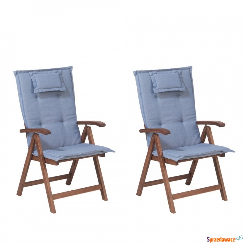 Zestaw 2 krzeseł ogrodowych drewnianych z nie... - Krzesła ogrodowe - Żory