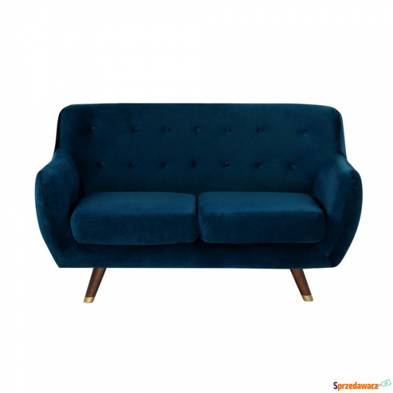 Sofa 2-osobowa welurowa niebieska BODO - Sofy, fotele, komplety... - Pilchowo