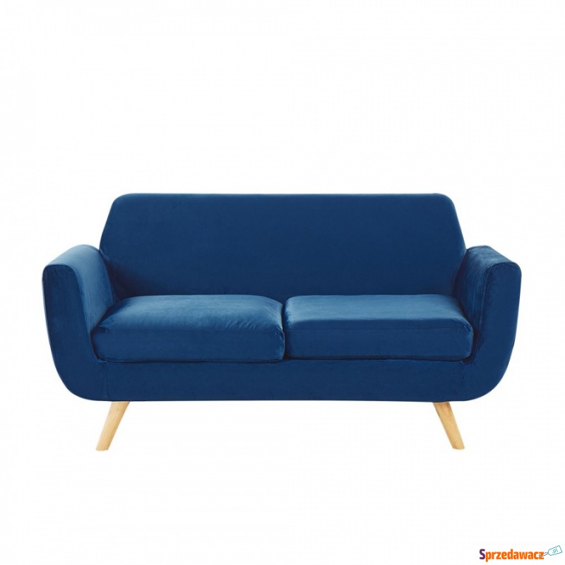 Sofa 2-osobowa welurowa niebieska BERNES - Sofy, fotele, komplety... - Tarnowskie Góry
