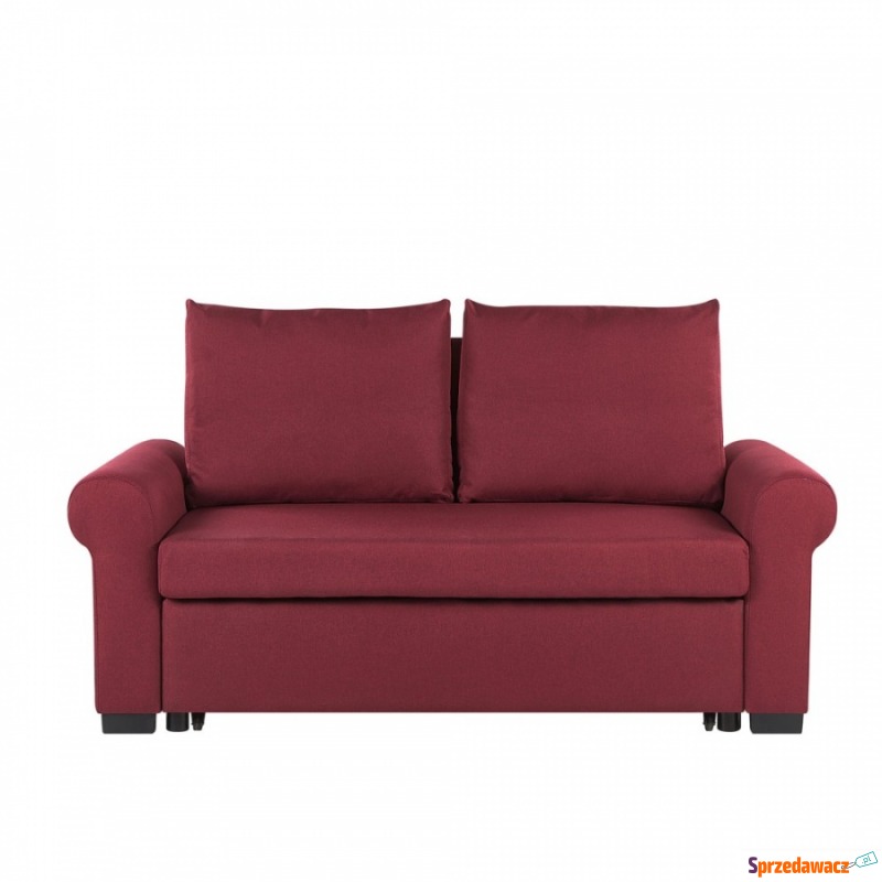 Sofa rozkładana burgundowa SILDA - Sofy, fotele, komplety... - Leszno