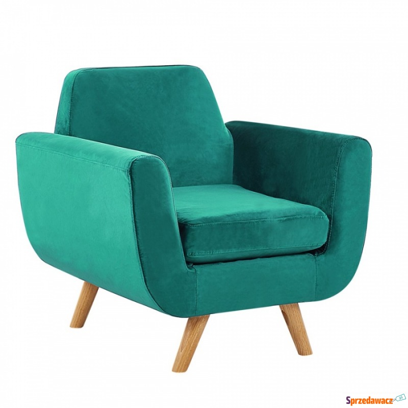 Fotel welurowy zielony BERNES - Sofy, fotele, komplety... - Jaworzno