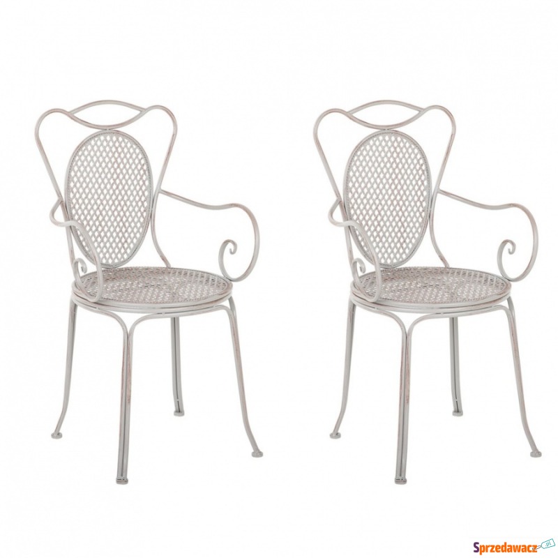 Zestaw 2 krzeseł ogrodowych metalowy szary CILENTO - Krzesła ogrodowe - Dąbrowa Górnicza