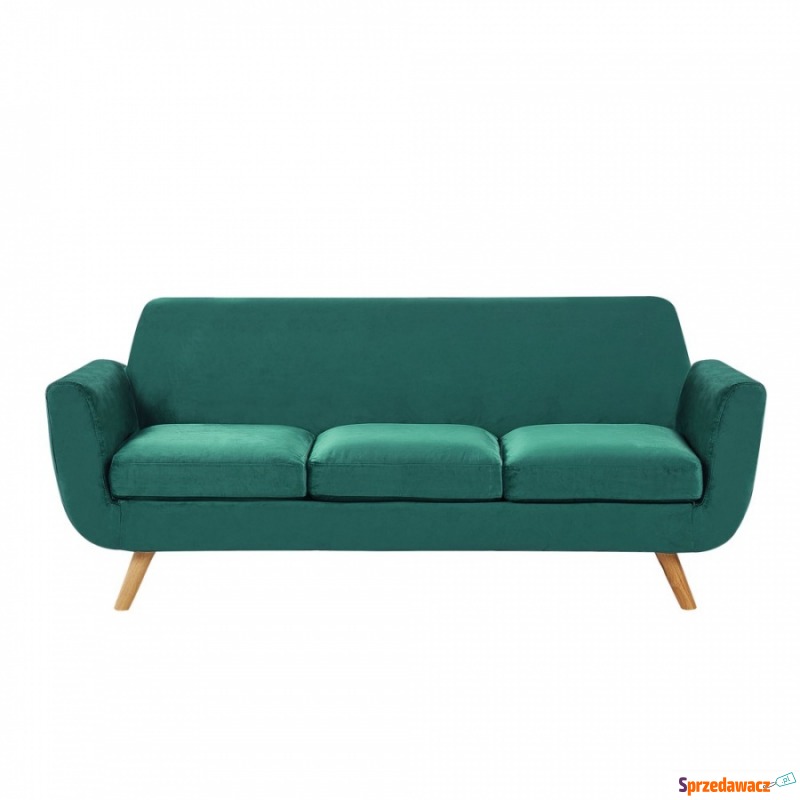 Sofa 3-osobowa welurowa zielona BERNES - Sofy, fotele, komplety... - Borsk