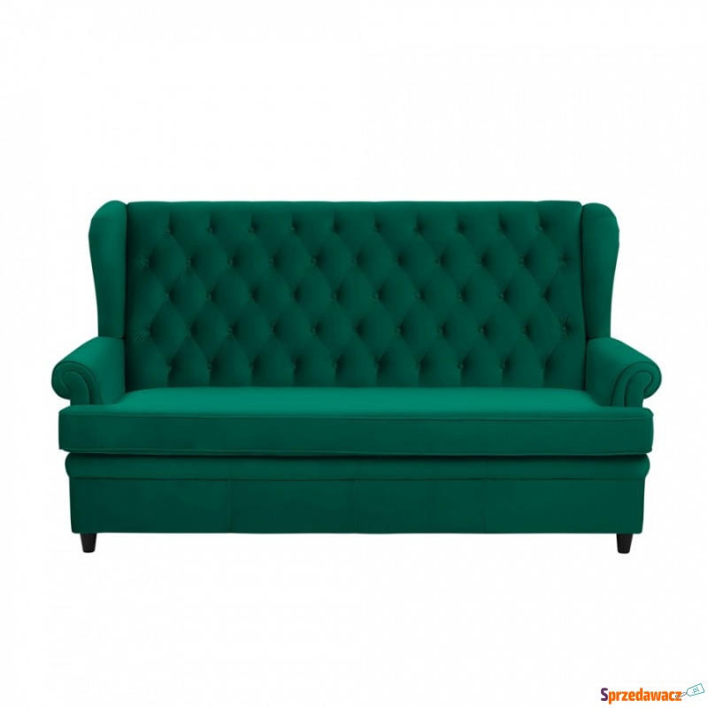 Sofa rozkładana welurowa zielona MALVIK - Sofy, fotele, komplety... - Pabianice