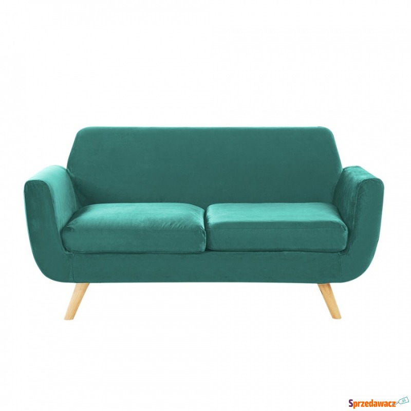 Sofa 2-osobowa welurowa zielona BERNES - Sofy, fotele, komplety... - Mikołów