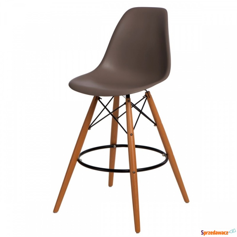 Krzesło barowe P016W PP D2 szaro-brązowe - Taborety, stołki, hokery - Świdnik