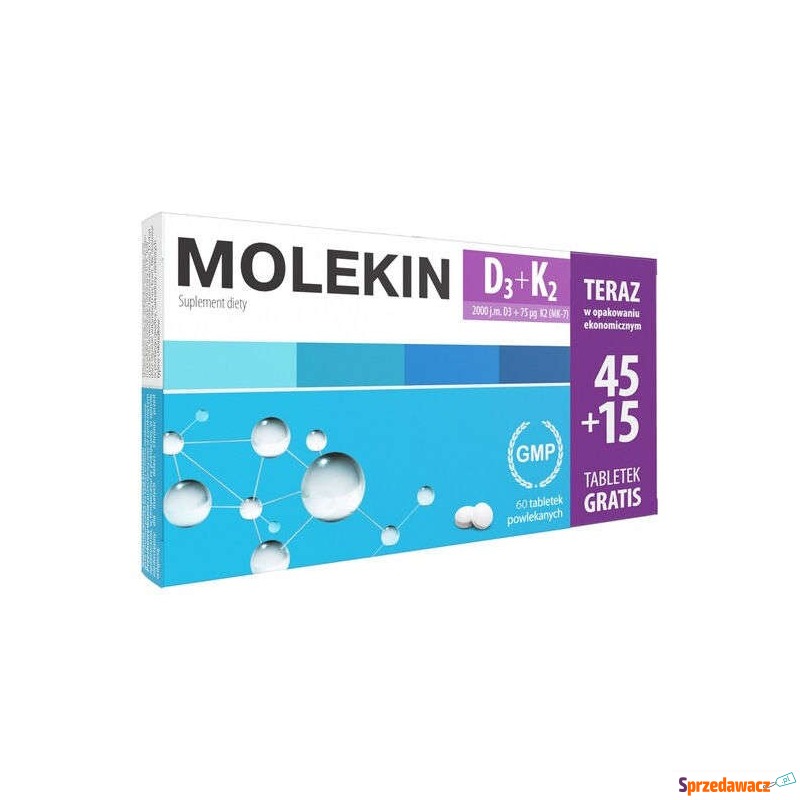 Molekin d3 + k2 x 45 tabletek - Witaminy i suplementy - Świnoujście