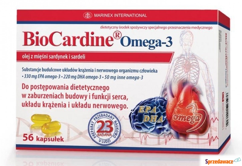 Biocardine omega-3 x 1op (56 kapsułek) - Witaminy i suplementy - Legionowo