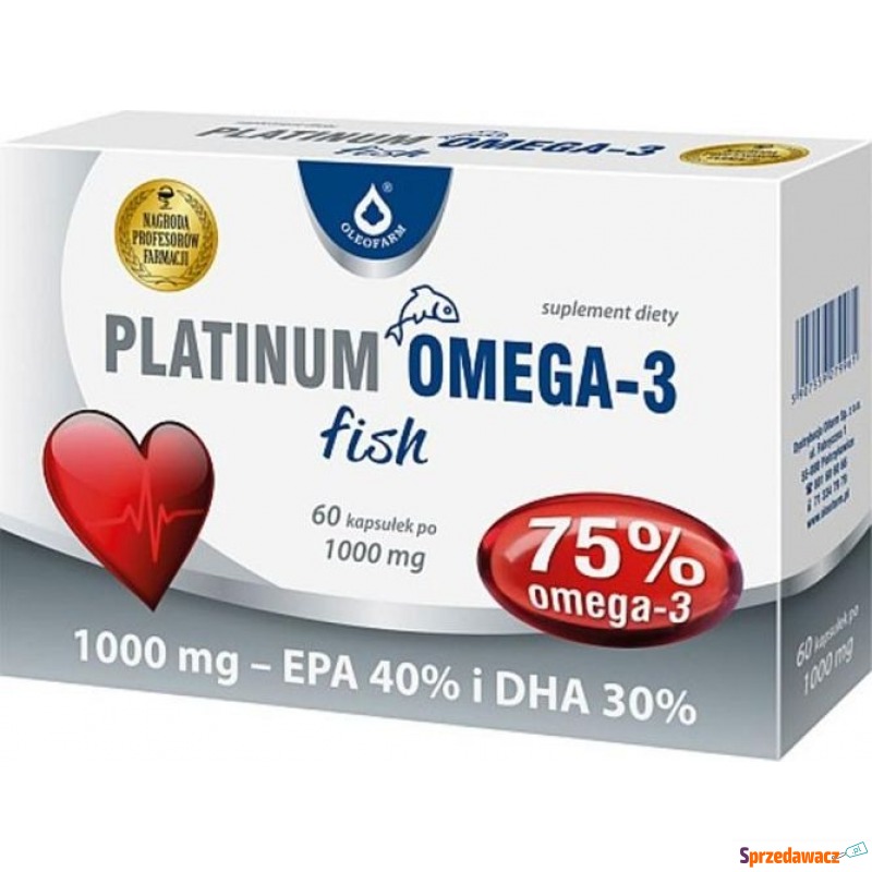 Platinum omega-3 fish 1000mg x 60 kapsułek - Witaminy i suplementy - Wyszków