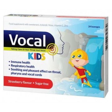 Vocal kids truskawka x 24 pastylki do ssania