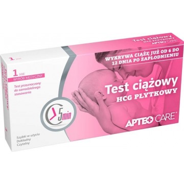 Apteo care test ciążowy hcg płytkowy x 1 sztuka