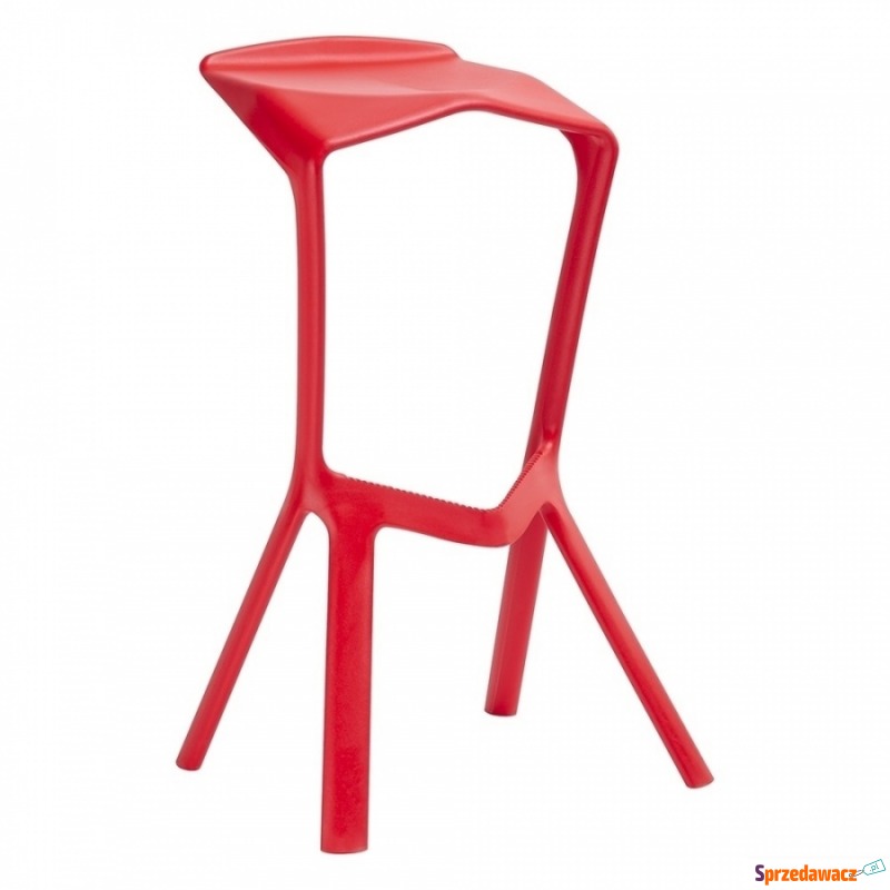 Krzesło barowe King Home Miura czerwone - Taborety, stołki, hokery - Białystok