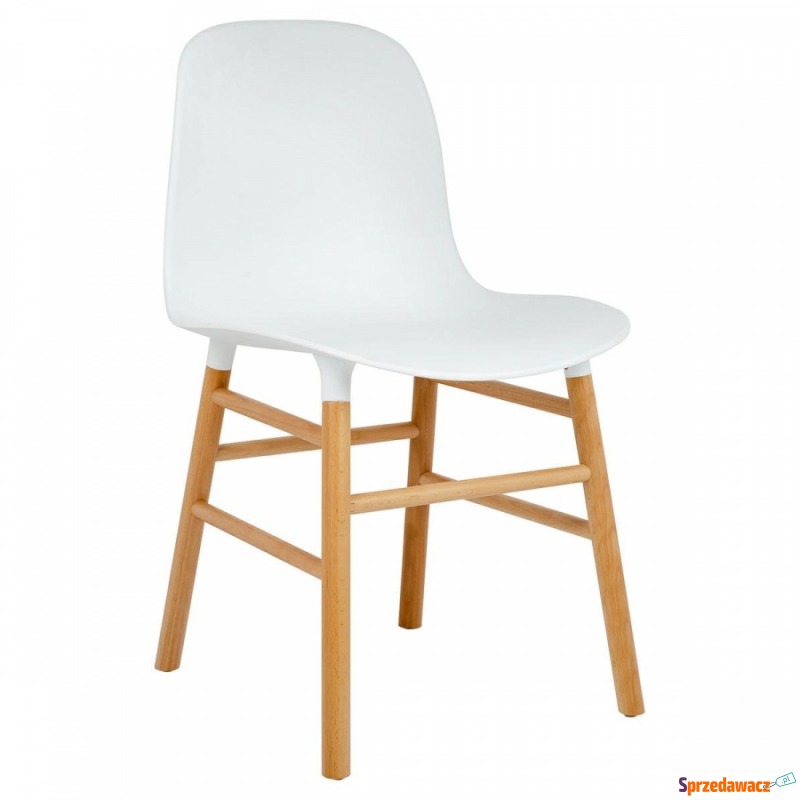 Krzesło IKAR białe - polipropylen, drewno bukowe - Krzesła do salonu i jadalni - Ostrołęka