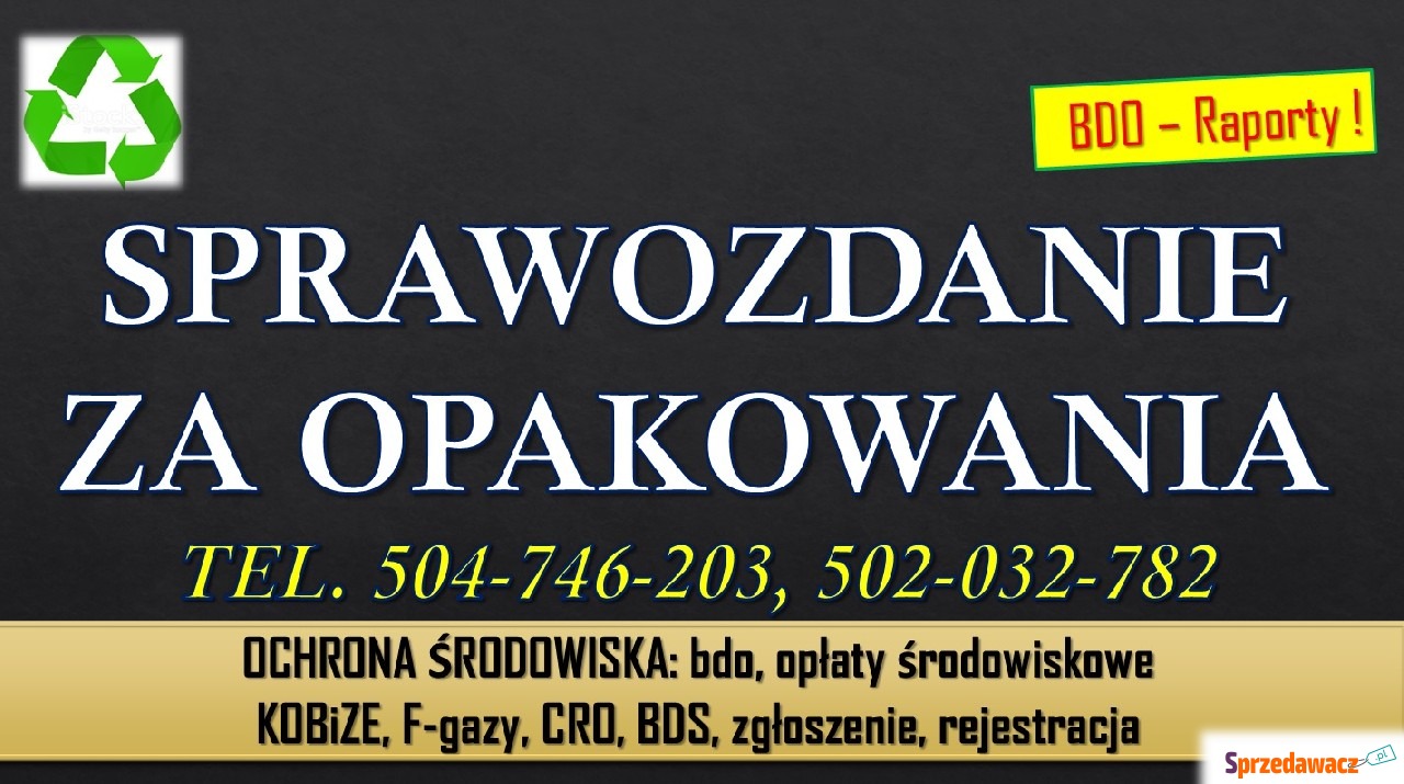 Raport za opakowania do bdo, tel....
