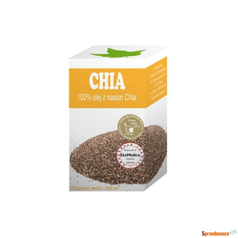 Chia 100% olej z nasion chia x 100ml - Witaminy i suplementy - Łapy