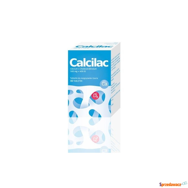 Calcilac x 50 tabletek do rozgryzania i żucia - Witaminy i suplementy - Chruszczobród