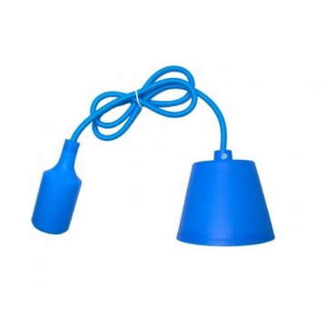 sufitowa lampka wisząca silikonowa, zwis, loft - niebieski
