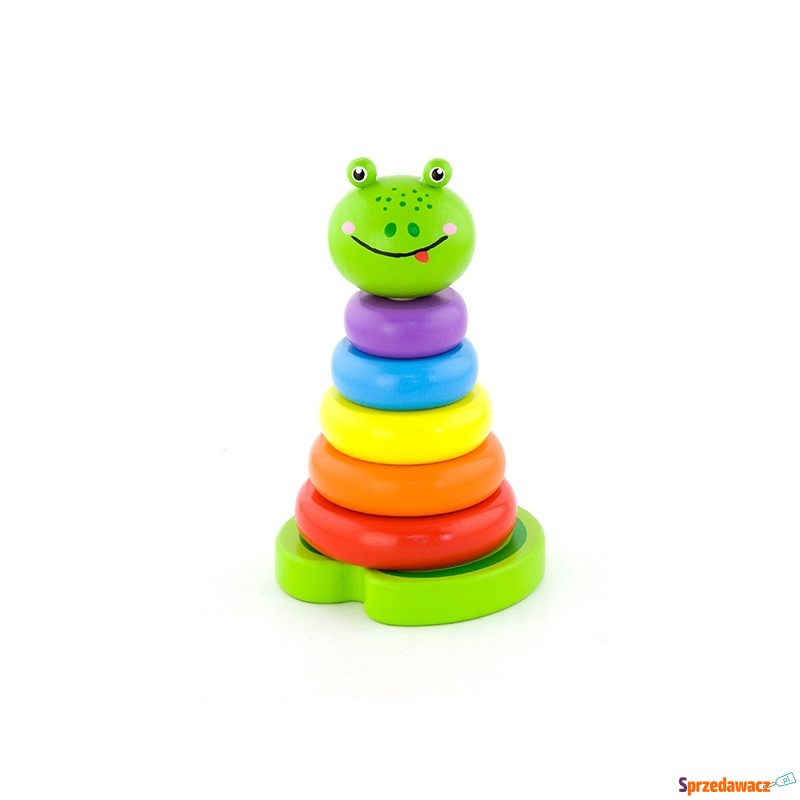 Drewniana piramidka edukacyjna zabawka żaba - Pozostałe zabawki - Konin