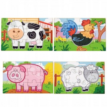 Puzzle dla dzieci farma zwierzątka 4 obrazki