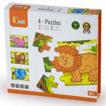 Puzzle dla dzieci safari zwierzątka 4 obrazki