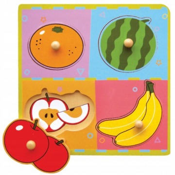 Puzzle dla dzieci drewniane owoce układanka