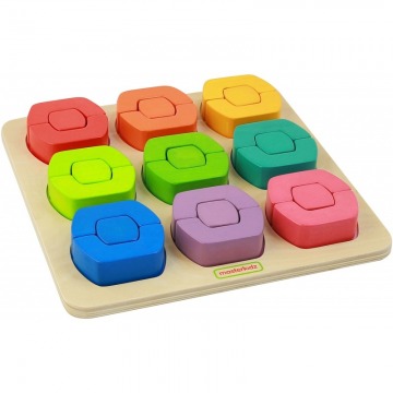 Kolorowe klocki dzielone sorter kształtów kolorów