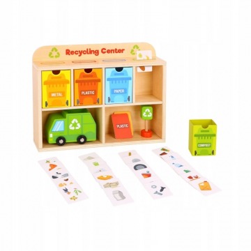 Drewniane centrum recyklingu dla dzieci