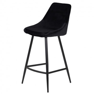 Krzesło barowe Bari Nero 66 cm welur