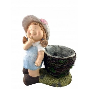 Figurka donica doniczka ceramika ogród dziewczynk