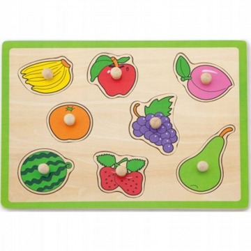 Drewniane puzzle układanka owoce dla dzieci