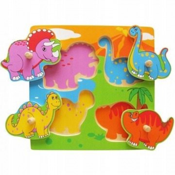 Drewniane puzzle dinozaury układanka dla dzieci