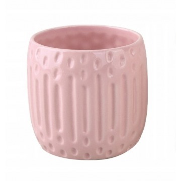 Osłonka doniczka na kwiaty ceramika różowa