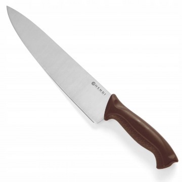 Nóż kucharski do wędlin haccp 385mm - brązowy