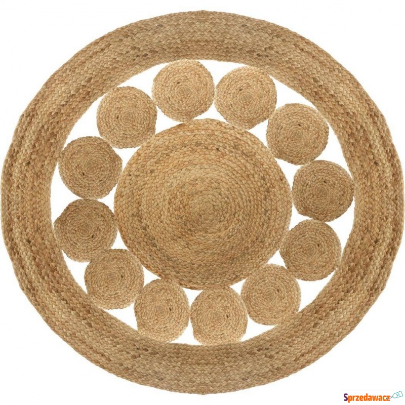 Okrągły dywan jutowy boho naturalny 120cm - Dywany, chodniki - Lubowidz