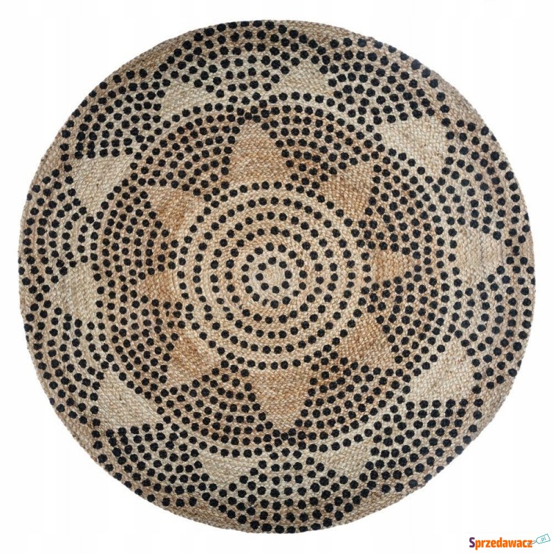 Okrągły dywan jutowy boho naturalny 120cm - Dywany, chodniki - Piotrków Trybunalski