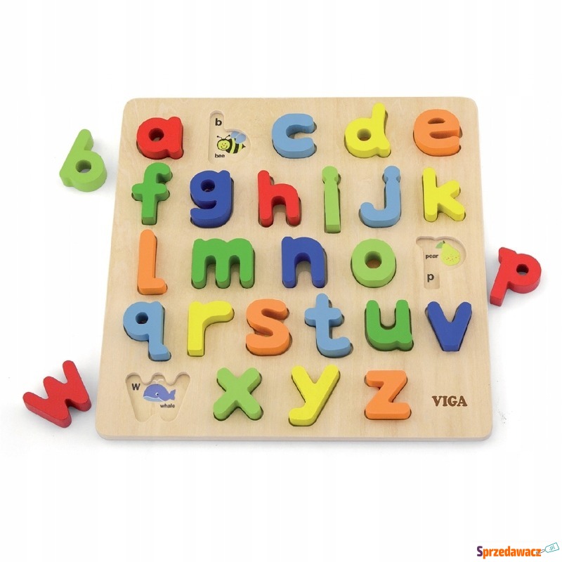 Puzzle dla dzieci drewniane alfabet układanka - Pozostałe zabawki - Rogoźnik