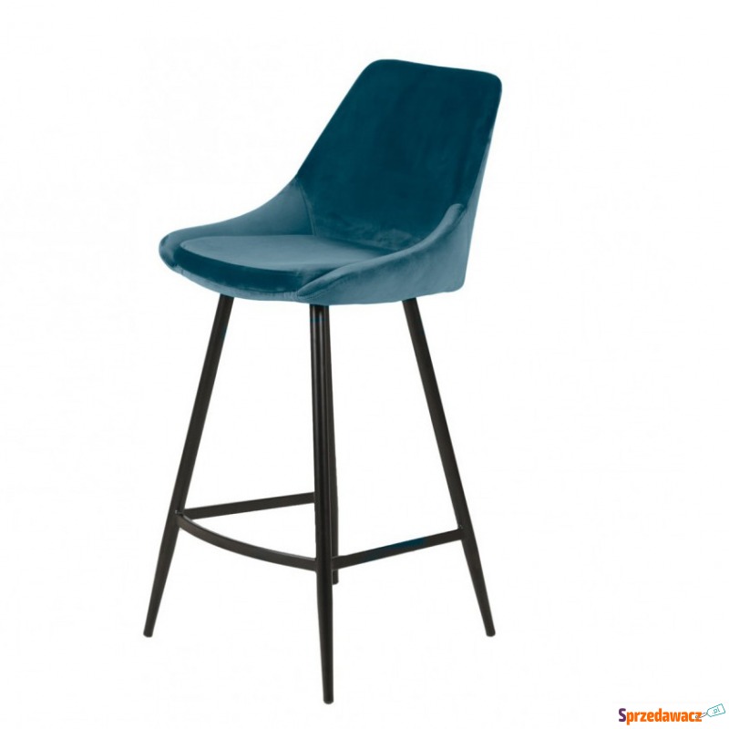 Krzesło barowe welur Bari Blue 66 cm welur - Krzesła kuchenne - Bełchatów