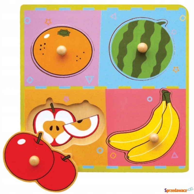 Puzzle dla dzieci drewniane owoce układanka - Klocki - Gołków