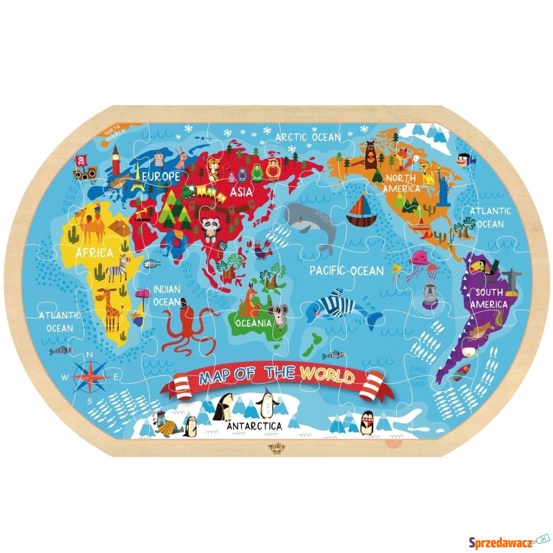 Puzzle dla dzieci mapa świata - Puzzle - Brzeg