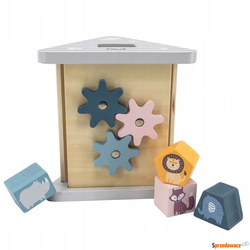 Drewniany edukacyjny sorter z klockami dla dzieci - Klocki - Mrągowo