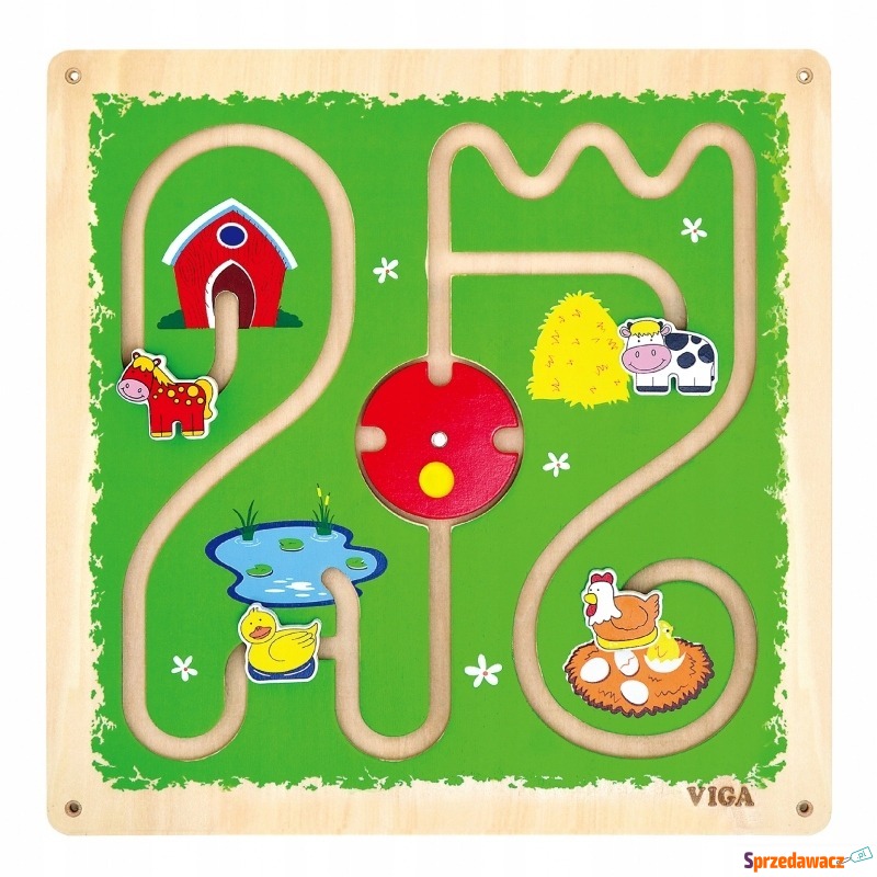 Drewniana gra ścienna labirynt farma dla dzieci - Klocki - Żyrardów